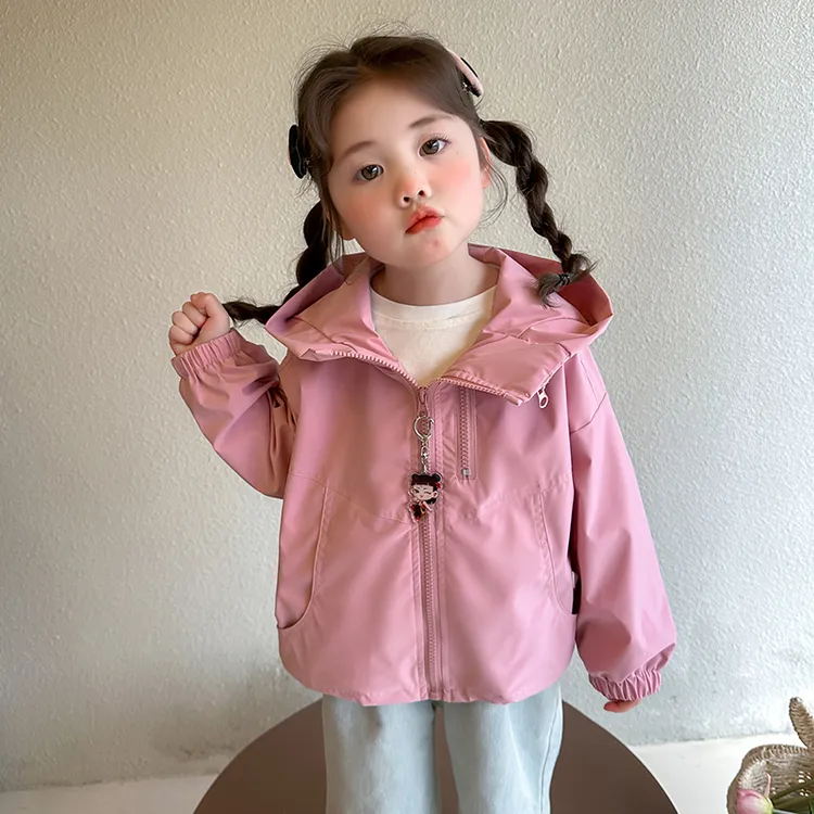 女童外套春秋新款韩国童装2025春装女宝宝哪吒冲锋衣开衫韩系风衣
