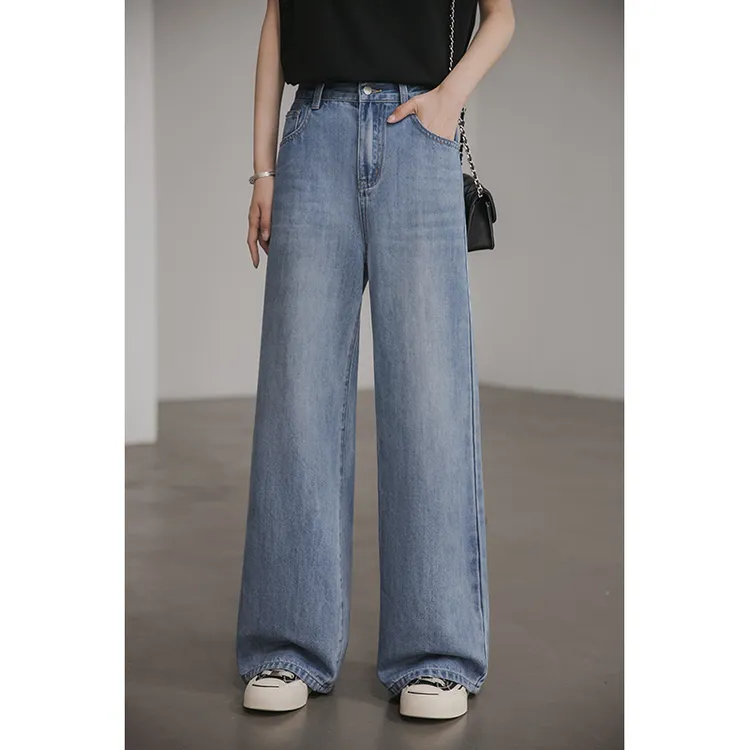 小谷粒腿精牛仔裤女款2025新款爆款高腰宽松清新自然遮肉显瘦裤子