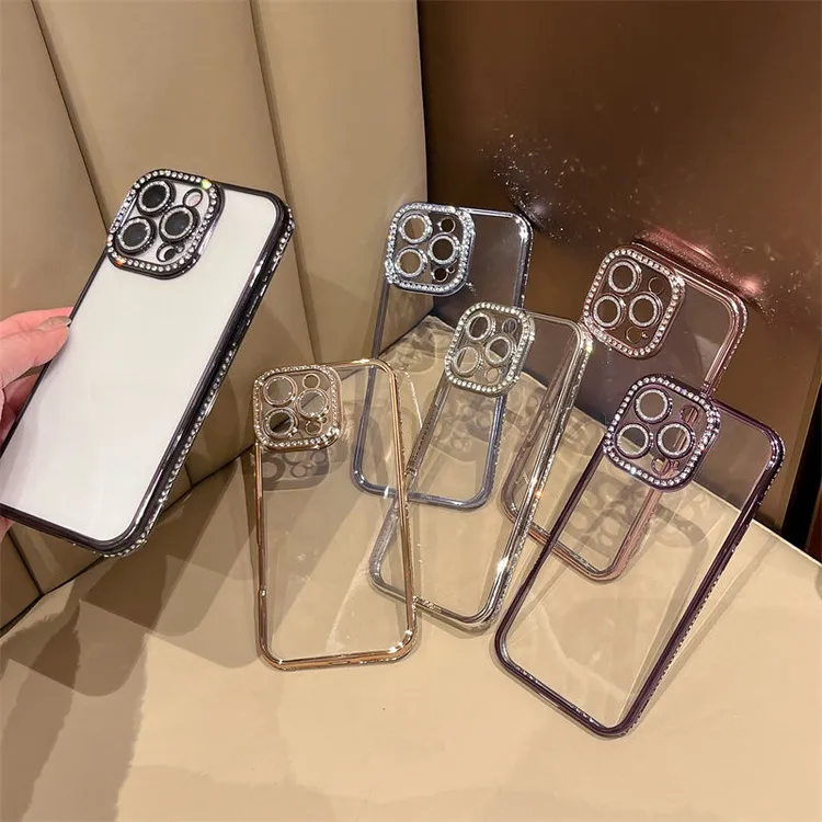 适用iphone16promax手机壳边钻15防摔高级感14闪粉镜头膜全包软壳