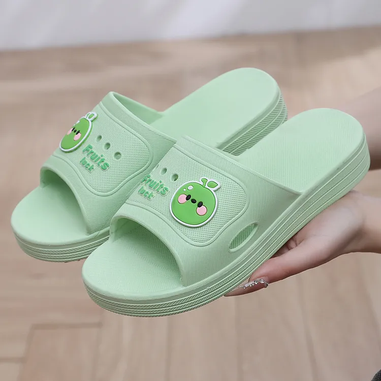 夏季凉拖鞋女防滑加厚底坡跟家用浴室洗澡冲凉塑 料居家鞋女拖鞋