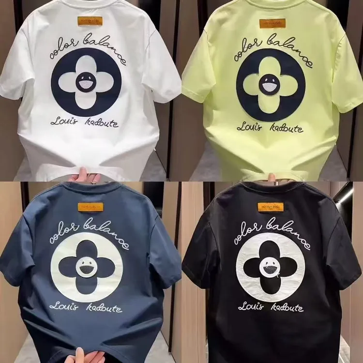 重磅潮牌男士高档刺绣休闲T恤夏季轻奢时尚立体发泡印花圆领短袖