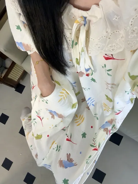 夏季带胸垫大码短袖中长款睡裙女加大加肥宽松可外穿