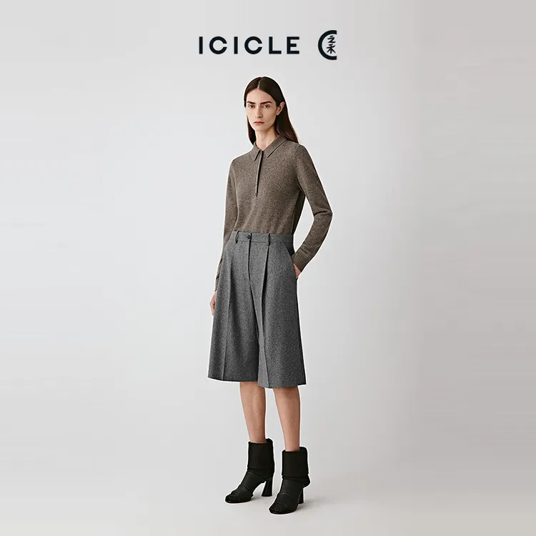ICICLE之禾25秋冬新品丝羊毛薄呢短裤1492