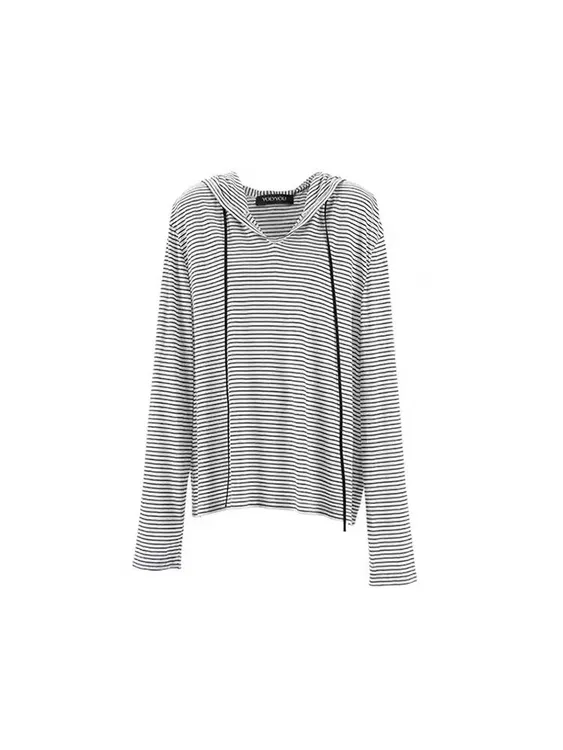 【YOEYYOU】连帽休闲宽松圆领长袖上衣女2025春季新款