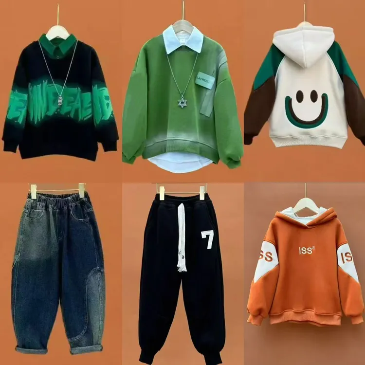 5新808JH【6件春秋装】男女童春款韩版卫衣亲子装套装【不含衬衫】