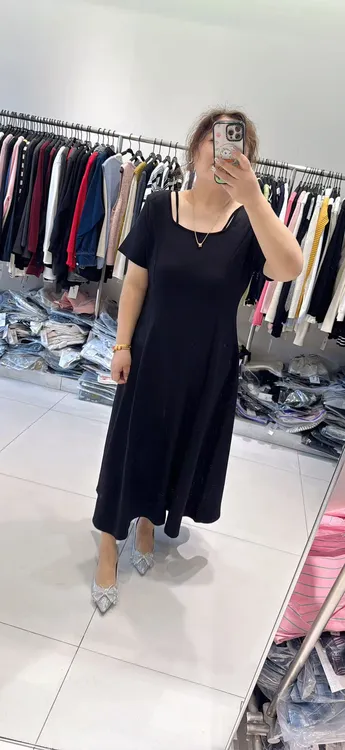 5566-6633大码空气棉显瘦连衣裙