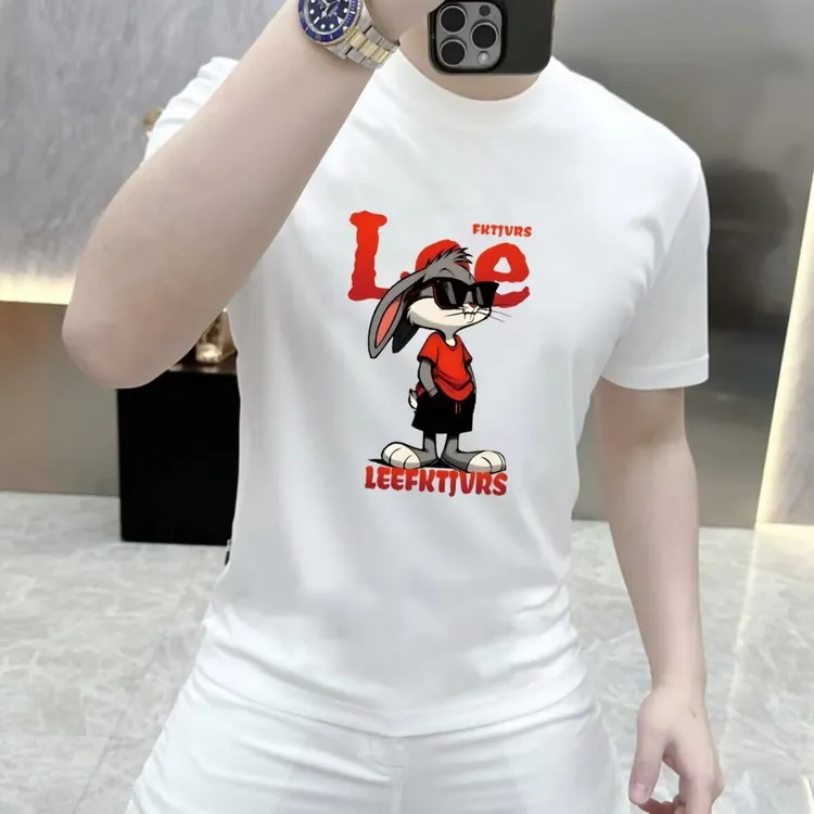 2025夏季新款爆款纯棉印花短袖高端欧货男士t恤体恤潮牌百搭上衣