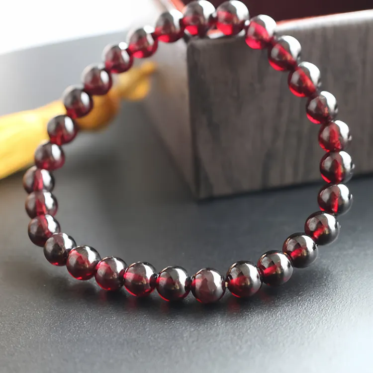 【元气满满】特级酒红色石榴籽单圈手串礼盒送女友送自己能量石榴石