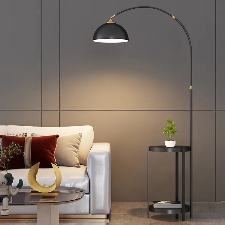 钓鱼灯床头柜落地灯客厅简约沙发轻奢北欧创意松弛感置物一体台灯