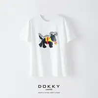 Dokky「小狗雪纳瑞」定纺高支长绒棉.防泼水.亲肤柔软印花T恤D0112