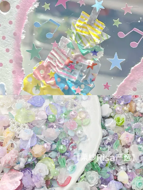 【夏の游园会】雕花树脂碎石风暴diy饰品美甲手作流麻混锅