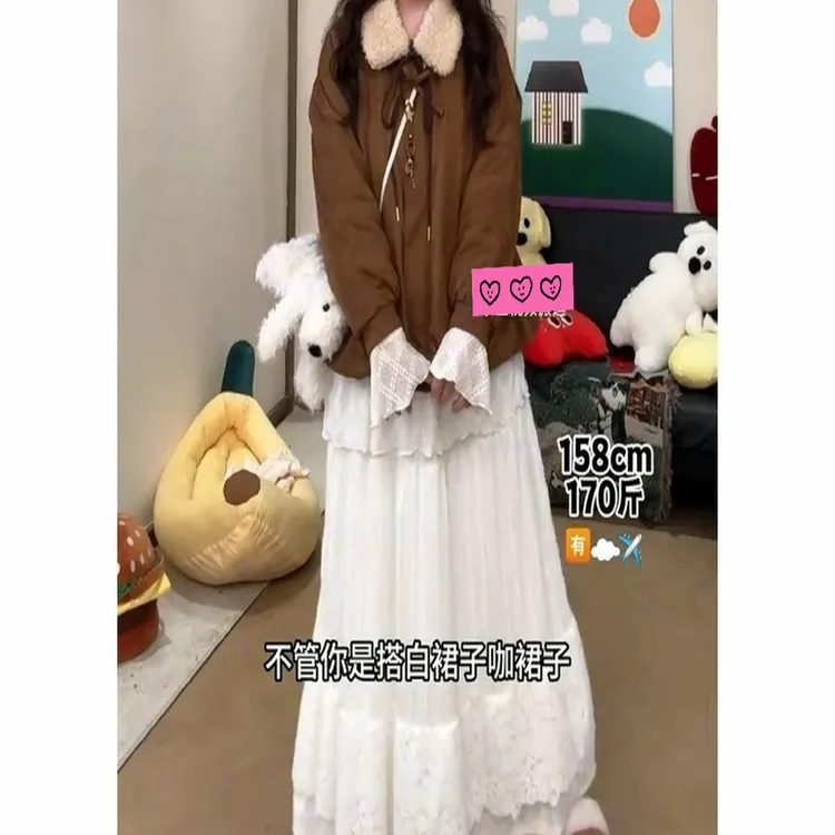 【晓境家}新款大码秋冬复古蝴蝶结宽松显瘦外套