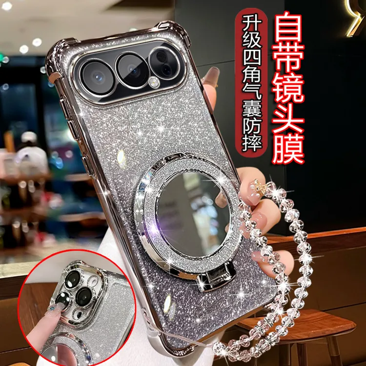 适用荣耀500Pro手机壳女潮新款MEP-AN00网红镜子支架软壳全包镜头