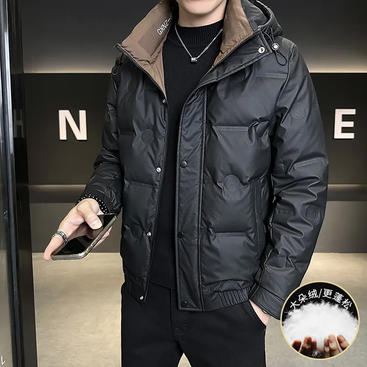 男士羽绒服2025冬季新款连帽鸭绒羽绒外套高档次加厚防寒保暖蓬松