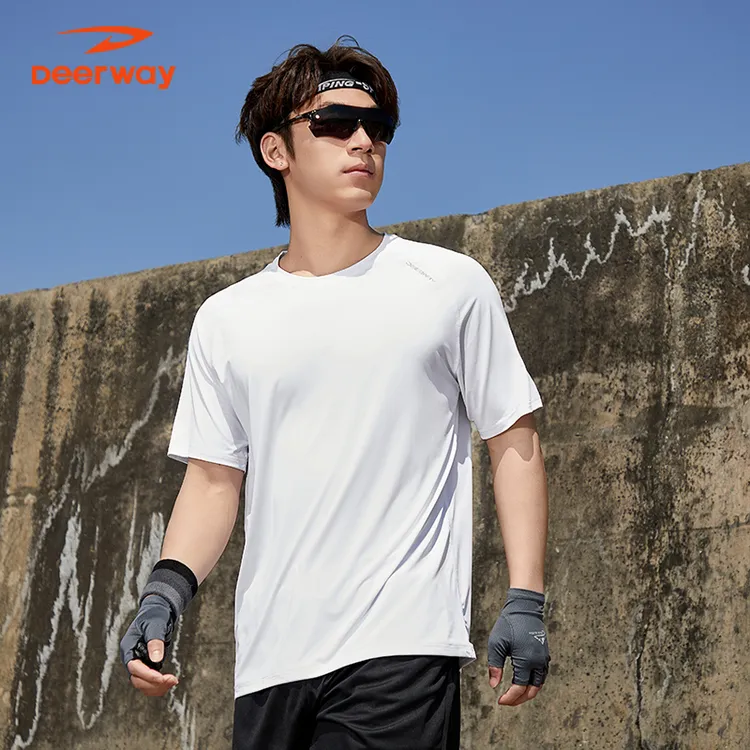 Deerway/德尔惠男女运动速干短袖凉感健身T恤夏季半袖透气吸汗