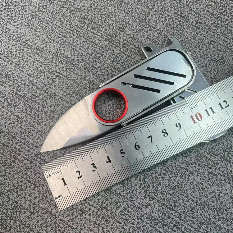 全钢指环小推刀家用便携开瓶口袋钥匙扣刀高硬度水果刀锋利瓜果刀