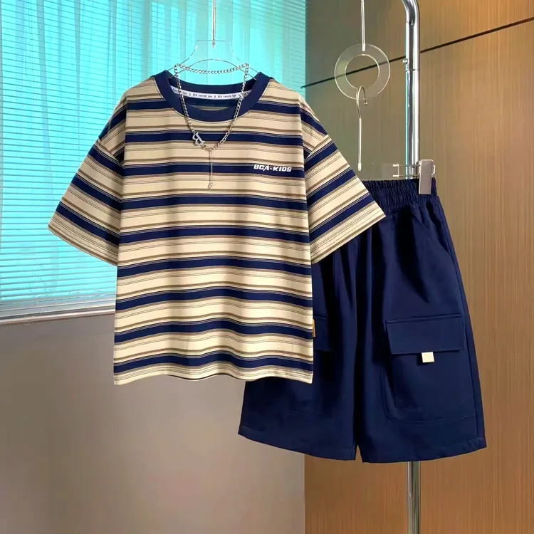 男童夏装套装潮服短袖潮款新款儿童装夏季运动薄款中大童T恤短裤