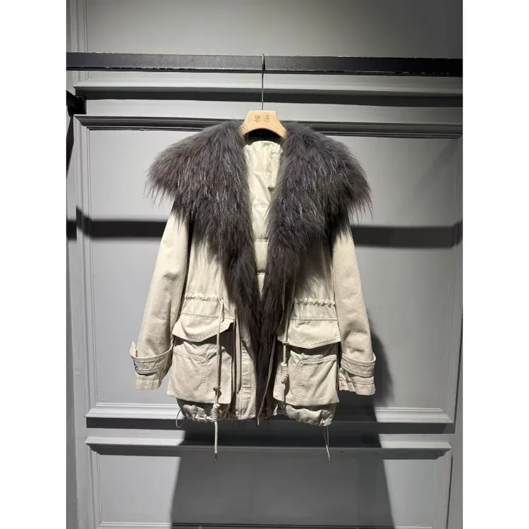 【思语】“白鹭” CC251027 设计师款貉子毛领鹅绒服