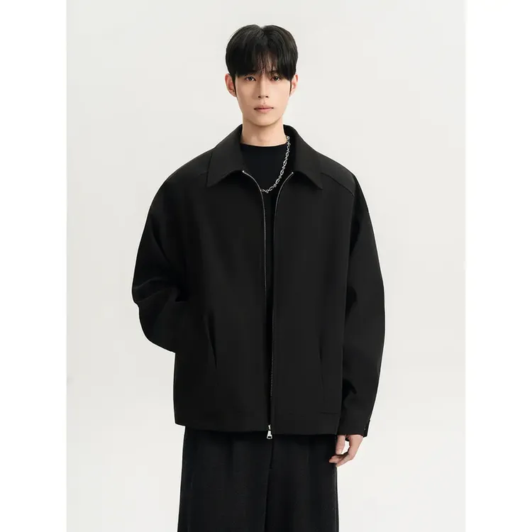 cleanfit翻领夹克男士春秋季韩版高级感简约宽松休闲百搭外套上衣