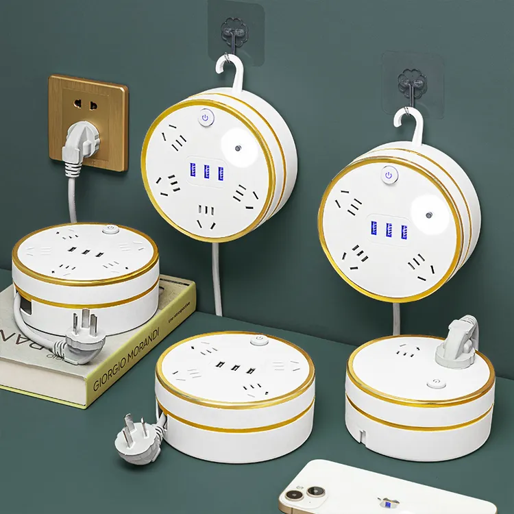 公牛适用雅牛2500W大功率插座带USB可收纳多功能多孔带线插排插板