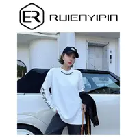 7619#【炫妈】INS风时尚克标长袖 秋季女装*