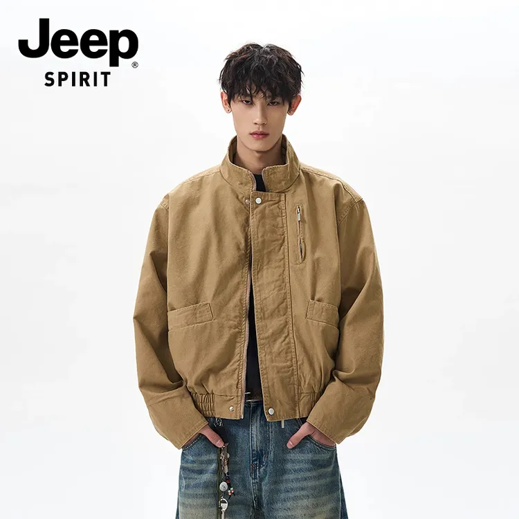 JEEPSPIRIT吉普美式复古飞行员夹克男士短款外套帅气工装风上衣服