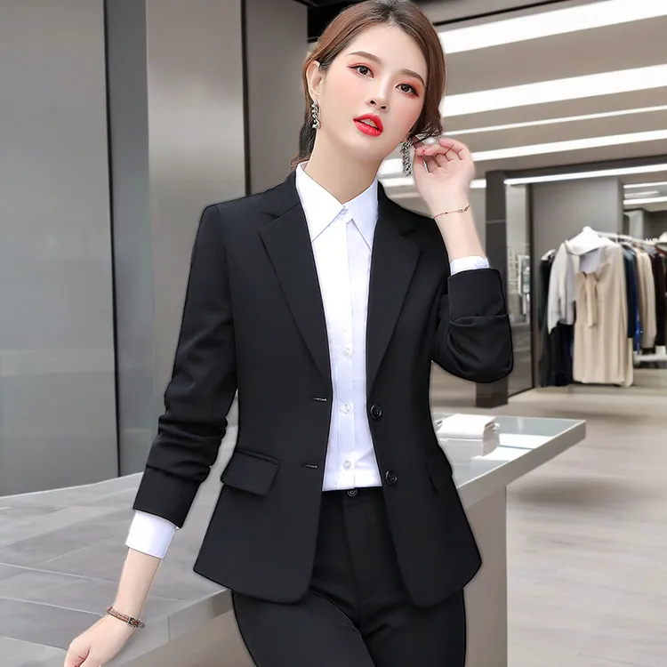 西装外套女2025秋冬新款职场正装ol职业装工作服黑色面试西服套装