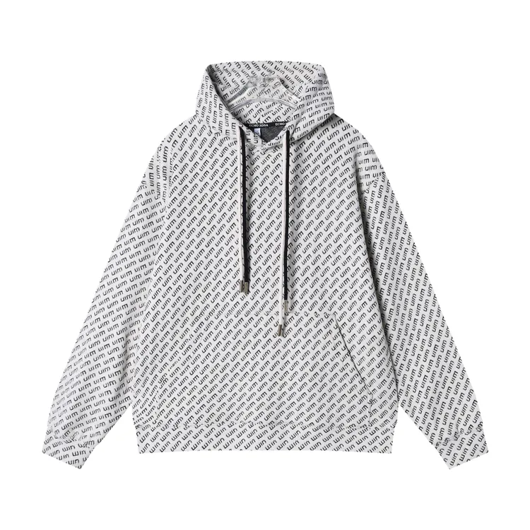 秋冬季新款时尚个性满印字母抽绳连帽卫衣百搭情侣简约套头上衣