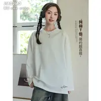 女童长袖T恤2025秋装新款女大童上衣初中生宽松休闲百搭圆领长袖
