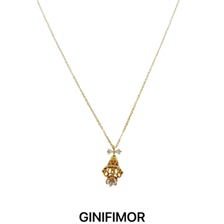 GINIFIMOR 铜合金项链 a850 铃铛项链圣诞气息百搭锁骨链