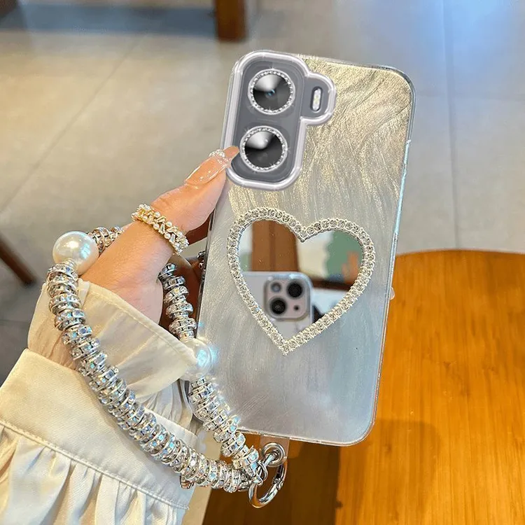 带镜头膜VIVOiQOONeo11手机壳羽纱爱心镜子V2520A软壳全包新款奢