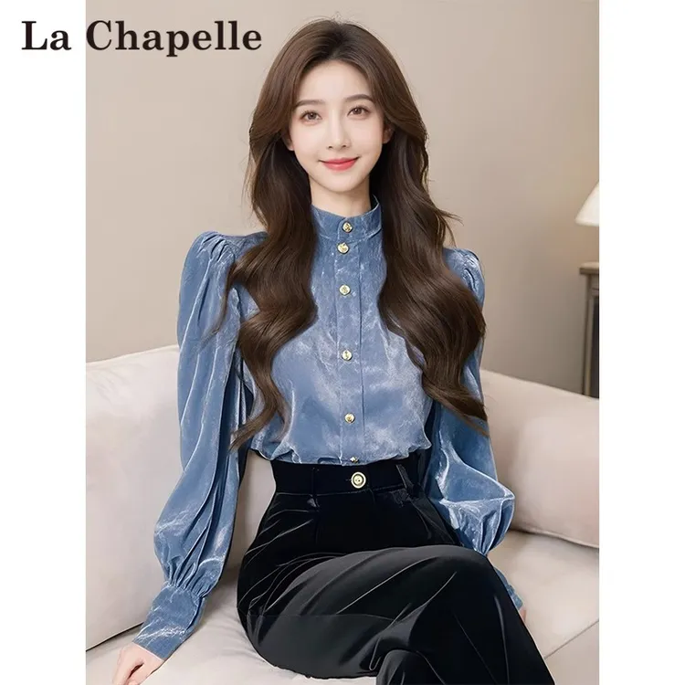 拉夏贝尔衬衫女款爆款2025网红洋气女衬衣女款爆款2025新款正品