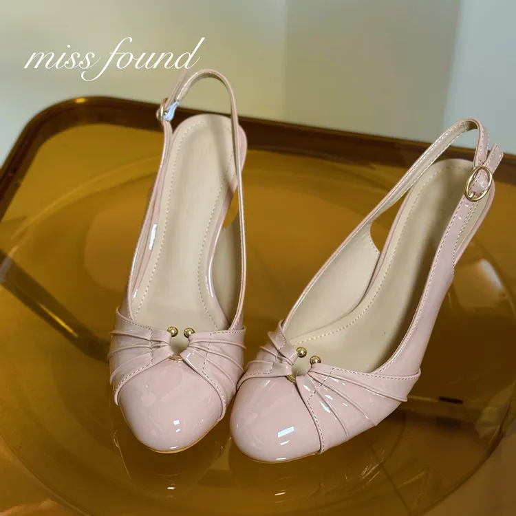 裸粉色法式圆头甜美高跟鞋女名媛古早仙女风百搭细跟2025新款秋