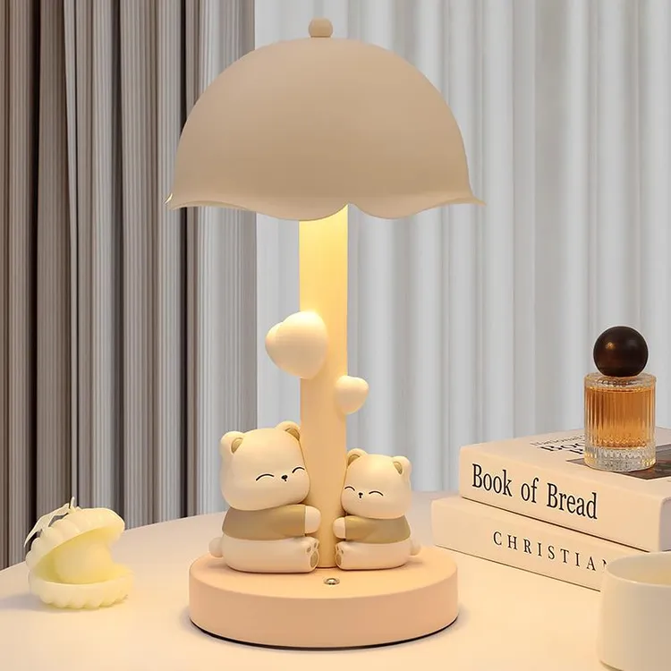可爱暴力熊台灯生日礼物摆件卧室床头氛围感小夜灯装饰品治愈解压