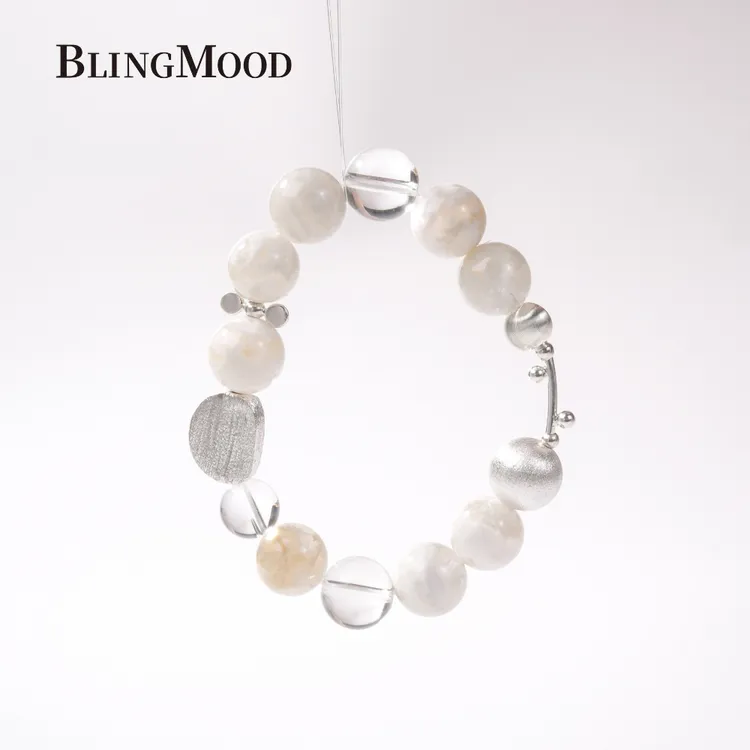 【岛上初雪】白水晶 雪花幽灵 清冷感原创手串女多样性发其一