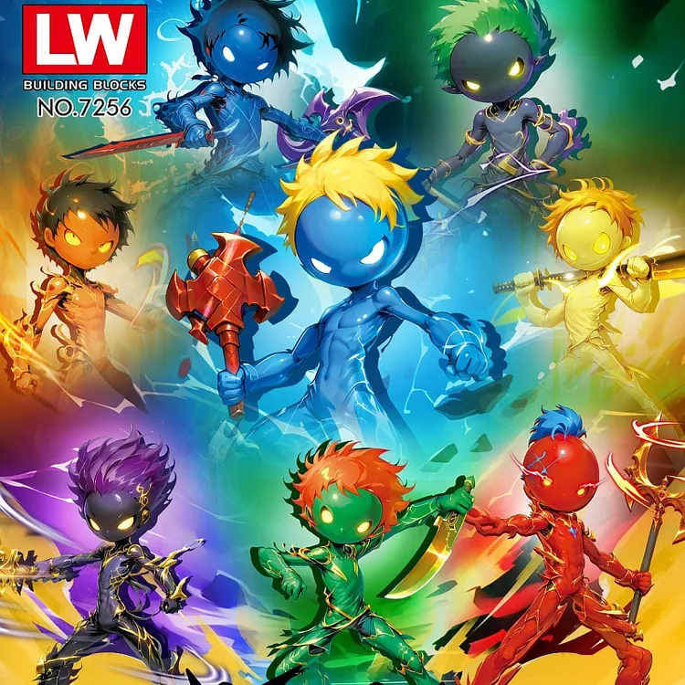 火柴人积木人仔格斗益智拼装玩具男孩多关节可动变形人偶模型礼物