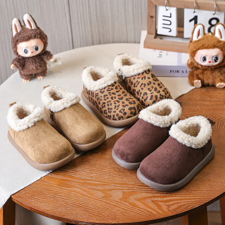 儿童百搭2025冬季加绒潮童萌宝宝休闲风女雪地靴棉靴加厚时尚棉鞋