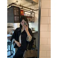 张贝贝 Old Money胶片丹宁 双色坑条 撞色条纹拼接牛仔套装