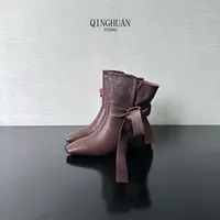 【清欢3店】头层皮高质感绑带真皮短靴 | 不挑人百搭内增高 | 5cm