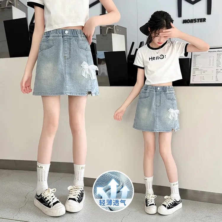 女童夏季时髦牛仔短裤2025新款中大儿童裙裤夏装女孩洋气百搭裤子