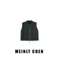【MEINLY  CHEN】高端设计师款休闲简约无袖百搭纯夹克马夹8250371