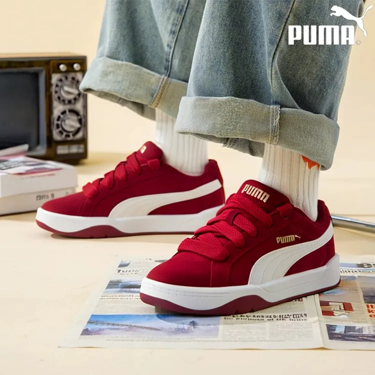 PUMA彪马厚底板鞋男鞋女鞋2025新款红色面包鞋休闲鞋婚礼穿结婚鞋