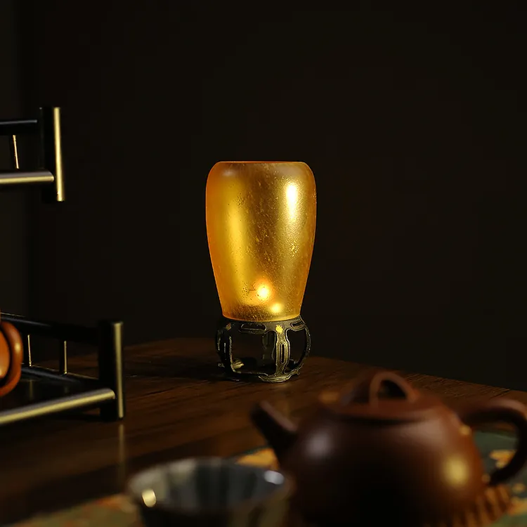 古篱 古法琉璃灯烛台香薰底座氛围蜡烛中式禅意书房茶室装饰摆件