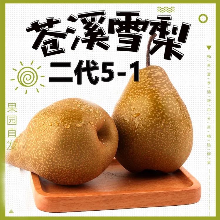 【苍溪雪梨二代5-1】施家梨黄皮梨雪花梨秤砣梨秋月梨网红新鲜水果