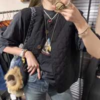 【思含】秋季新款时尚百搭菱格马甲