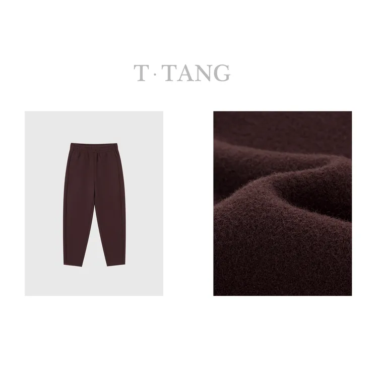 秋冬季山海绒面料外穿保暖时尚加绒百搭直筒休闲裤【6763】