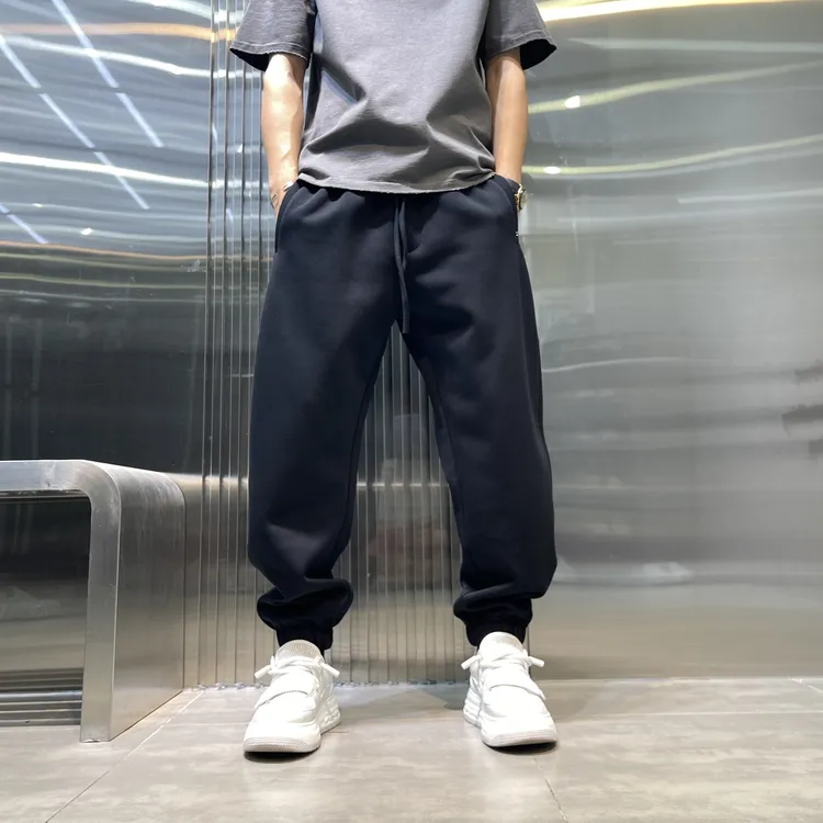 秋冬新款男士简约束脚保暖休闲裤运动卫裤潮流宽松舒适百搭长裤男