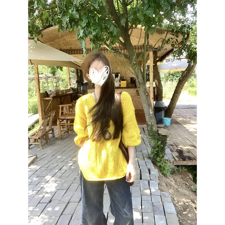 【阿菜专属】休闲INS风初秋侧边开叉显瘦气质毛衣