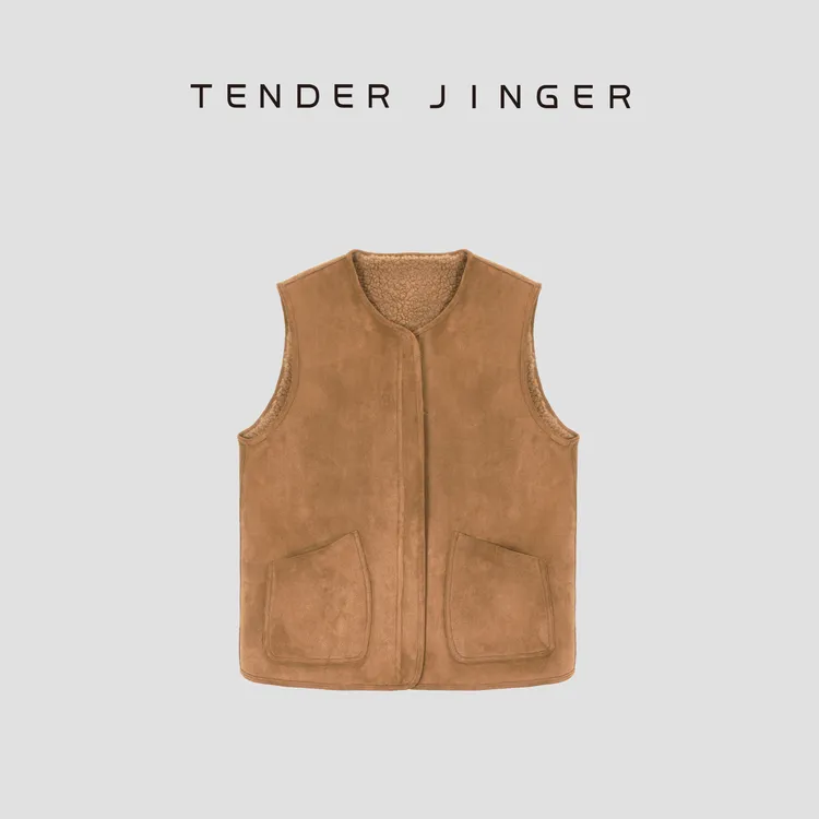 Tender Jinger【心之归属】柔软颗粒羊毛无袖马甲背心T54MYY41162