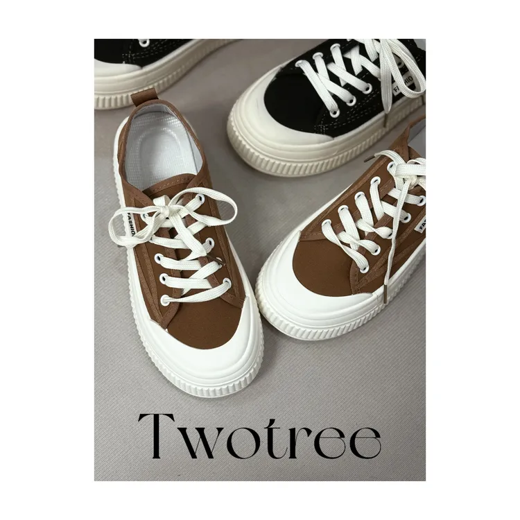 Towtree 【厚底帆布鞋女款】2025新款休闲百搭布鞋潮流轻便软底板鞋